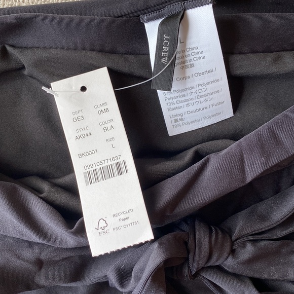 J Crew black high waist bathing suit bottoms. New with tag. Size L - Picture 2 of 5